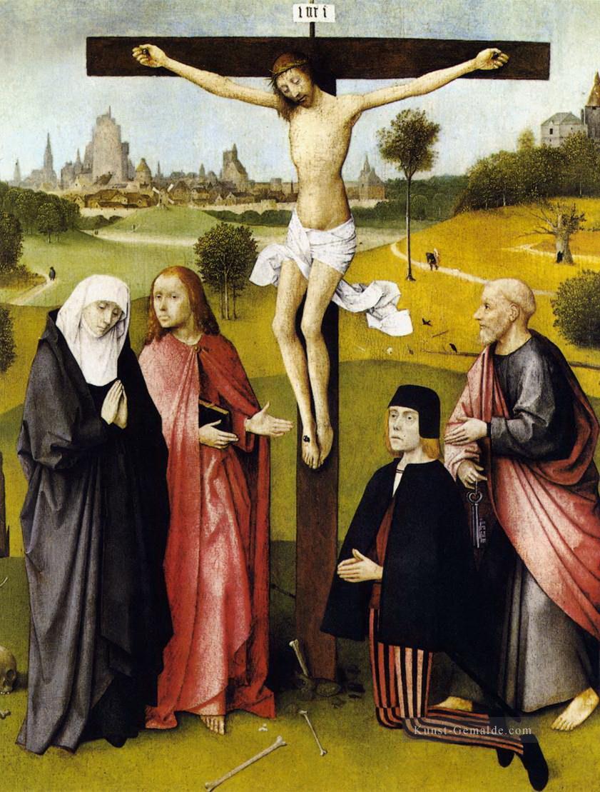 Kreuzigung mit einem Spender 1485 Hieronymus Bosch Ölgemälde